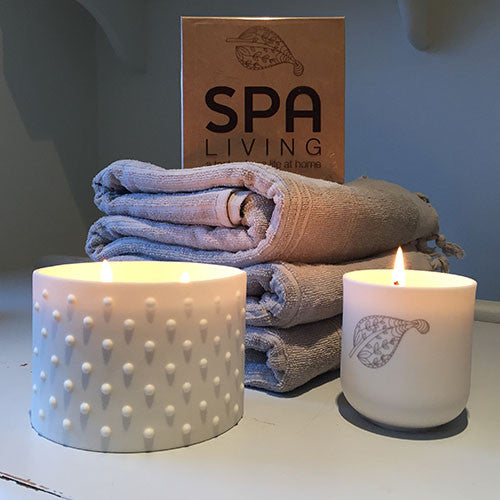 Fragranced Candle in Porcelain Tea Light Holder - Spa Living