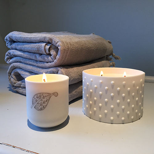 Fragranced Candle in Porcelain Tea Light Holder - Spa Living