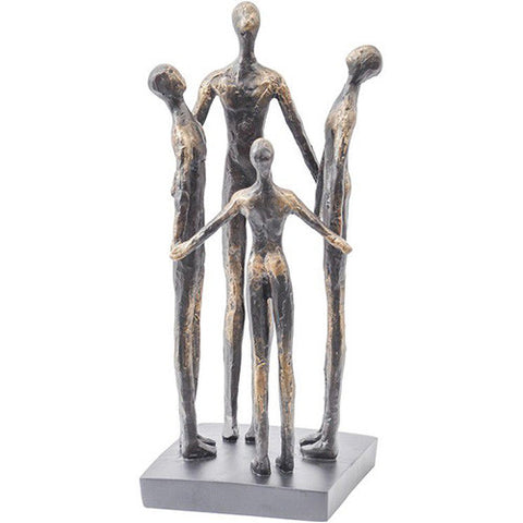 Family Circle Bronze Resin Sculpture - Spa Living