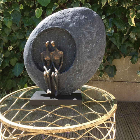 Moongazing Together Couple Abstract Sculpture - Spa Living