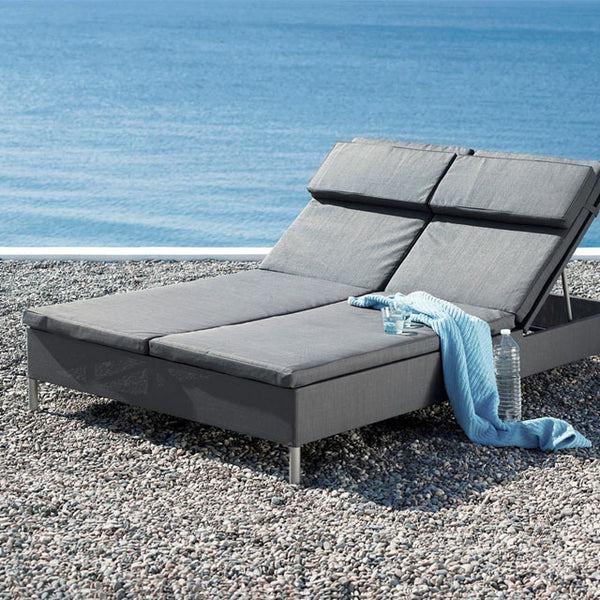 Rest Sunbed - Aluminium Frame & Grey Cushion