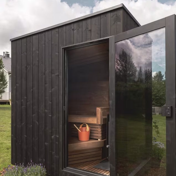 FinVision Wood-Fired Nordic Misty Sauna, Small, Black