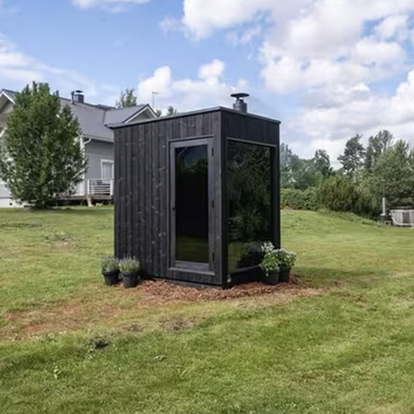 FinVision Wood-Fired Nordic Misty Sauna, Small, Black