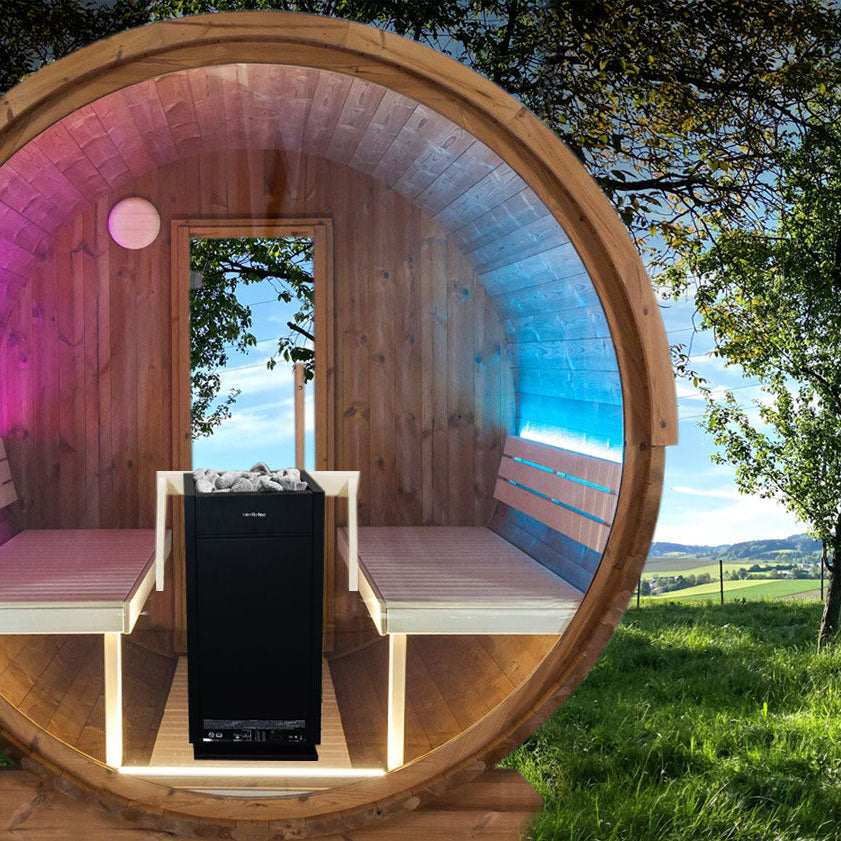 Kaski Barrel Panorama Outdoor Sauna - Spa Living 