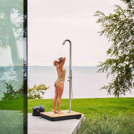 Lagoon Freestanding Outdoor Shower [Stainless] Cane-Line - Spa Living 