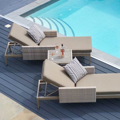 Hampstead Outdoor Rattan Sun Lounger, Outdoor Garden Furniture - Spa Living 