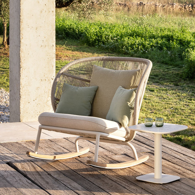 High back cheap outdoor wicker rocker