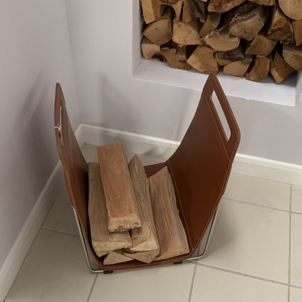 Leather Holder - Wood or Towels - Spa Living 