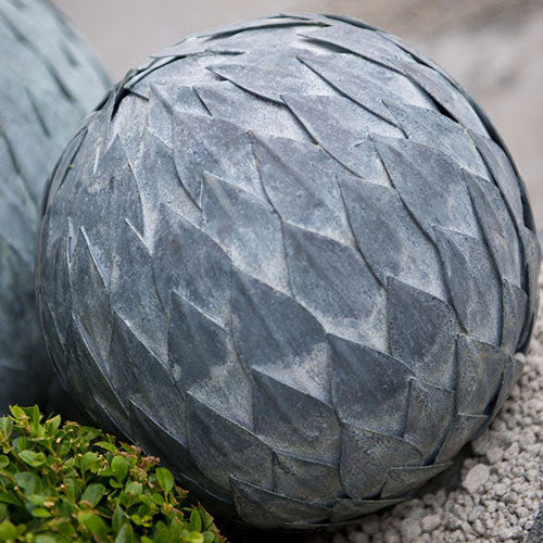 Zinc Leaf Balls, Outdoor Sculpture, Spa Living - Spa Living 