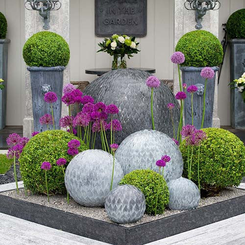 Zinc Leaf Balls, Outdoor Sculpture, Spa Living - Spa Living 
