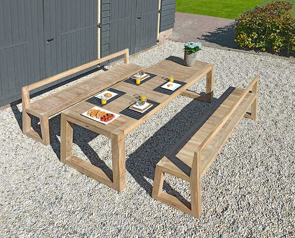 Maxine Outdoor Dinning Set [Reclaim Teak] - Spa Living 