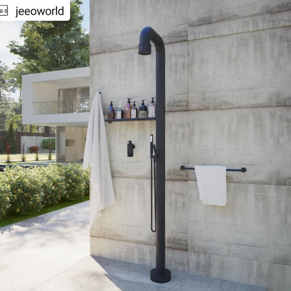 SOHO Freestanding Outdoor Shower [Matt Black] - Spa Living 